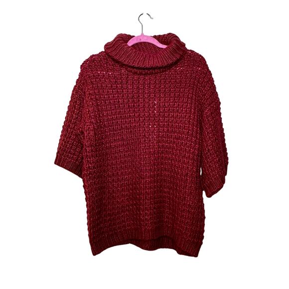Anthropologie Plenty by Tracy Reese Waffled Turtleneck Chunky Sweater Small NEW - Picture 2 of 9